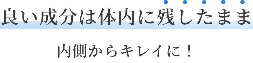 良い成分は体内に残したまま内側からキレイに！